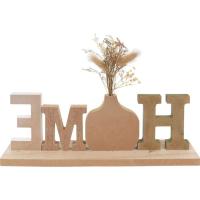 Letra decorativa "Home" con flores secas, madera KASA, 34x6x24 cm