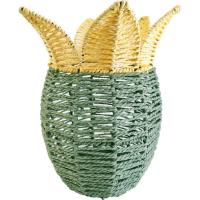 Cesta con forma de piña en verde y amarillo KASA, 31x31x34 cm