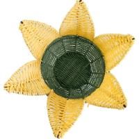 Cesta con forma de piña en verde y amarillo KASA, 31x31x34 cm