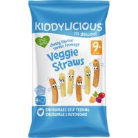 Pajitas de verduras con sabor a queso KIDDYLICIOUS, pack 4x12 g
