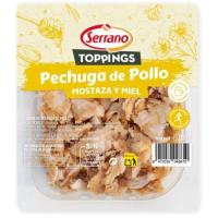 Tiras de pollo a la miel y mostaza SERRANO, bandeja 140 g