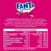 Refresco sin azúcar sabor frambuesa FANTA, botella 1,25 cl
