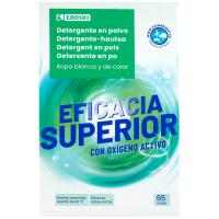 Detergente en polvo eficacia superior EROSKI, maleta 65 dosis