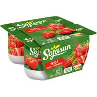 Postre de soja y fresa SOJASUN, pack 4x100 g