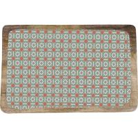 Tabla de madera rectangular con motivos verdes KASA, 22x14x1,5 cm