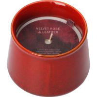 Vela en vaso de cerámica rojo Velvet, Ø10x7,9 cm  KASA, 226 g