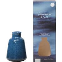 Ambientador mikado Driftwood, difusor de cerámica azul, Ø8,7x23,5 KASA, 150 ml