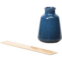Ambientador mikado Driftwood, difusor de cerámica azul, Ø8,7x23,5 KASA, 150 ml