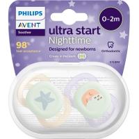 Chupete soult ultra start nocturno 0-2 meses AVENT, pack 2 uds