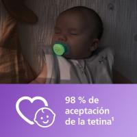 Chupete ultra start nocturno 0-2 meses AVENT, pack 2 uds