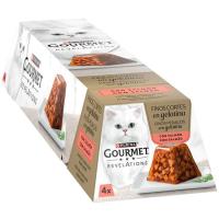 Alimento de salmón en gelatina para gato GOURMET, pack 4x57 g