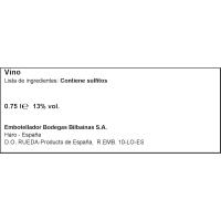 Vino Blanco Verdejo DO Rueda S. Especial EDERRA, botella 75 cl