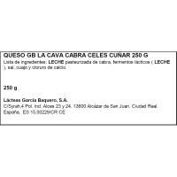 Queso curado de cabra la cava Celes GARCÍA BAQUERO, cuña 250 g