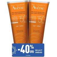 Leche solar SPF50 AVÈNE, pack 2x250 ml