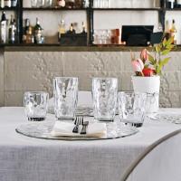 Vaso alto Diamond transparente, vidrio labrado BORMIOLI, 47 cl