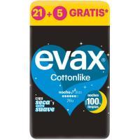 Compresas con alas EVAX COTTONLIKE, paquete 21+5 uds