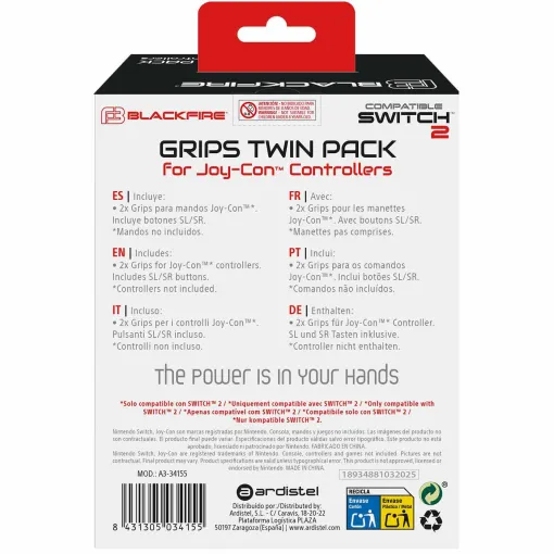 Accesorio para nintendo Switch 2,  joycon (2 uds) gaming grips kit BLACKFIRE