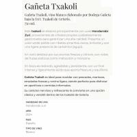 Txakoli D.O. Getaria GAÑETA, botella 75 cl