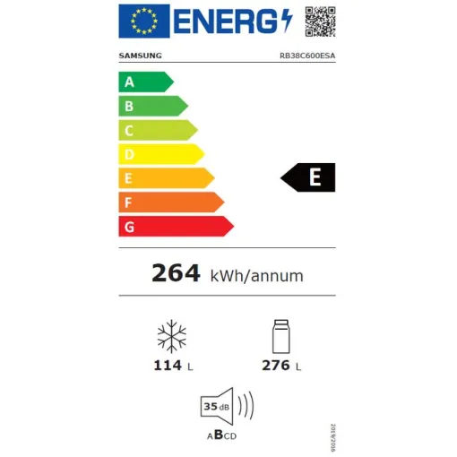 Frigorífico Combi con IA 203cm 390L Inox RB38C600ESA/EF SAMSUNG