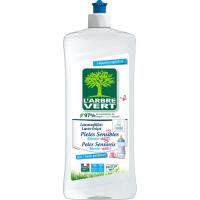 L'ARBRE VERT baxera eskuz garbitzeko detergentea azal sentikorra, botila 750 ml