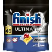 Lavavajillas máquina limón FINISH ULTIMATE, bolsa 46 dosis