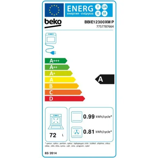Horno Mutifunción 71 litros con sistema de limpieza Pirolitica BBIE12300XMP BEKO
