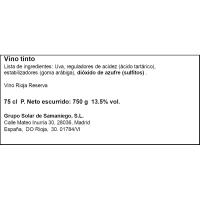 Vino Tinto Reserva DOC Rioja BODEGAS ALAVESAS, botella 75 cl