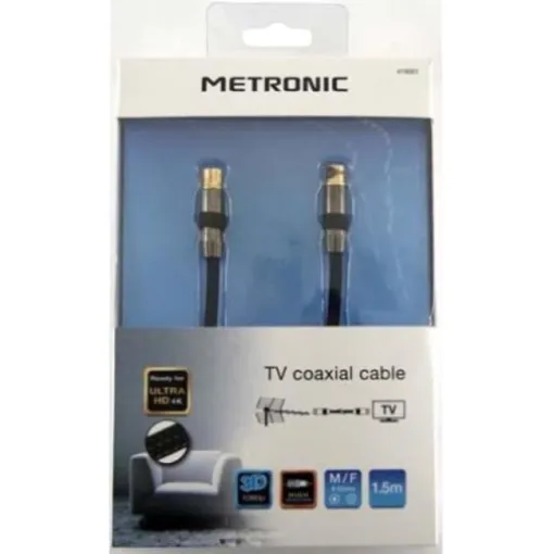Cable coaxial blindado 9,52mm macho/hembra 1,5m 419001 METRONIC