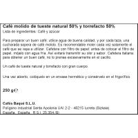 Café molido mezcla 50/50 BAQUÉ, paquete 250 g