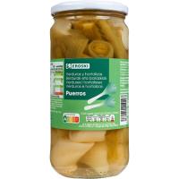 Puerros en trozos EROSKI, frasco 400 g