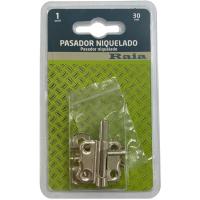 Pasador cerrojo niquelado 30 mm RAIA, blister 1 ud
