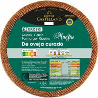 Queso curado leche cruda oveja EROSKI, al corte, compra mínima 250 g