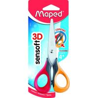 Tijera escolar de acero inoxidable, 13 cm y punta roma Sentsoft MAPED, 1 ud