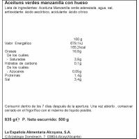 Aceitunas verdes con hueso LA ESPAÑOLA, frasco 500 g