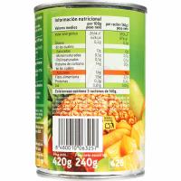 Frutas variadas en almíbar EROSKI, frasco 240 g
