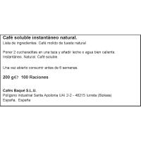 Café soluble natural BAQUÉ, frasco 200 g