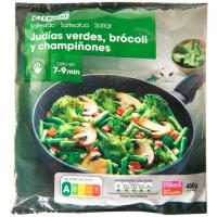Salteado de judías-brócoli-champiñones EROSKI, bolsa 450 g