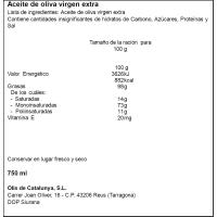 Aceite de oliva v. extra D.O. Siurana OLEAURUM, botella 75 cl