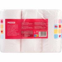 Papel cocina doble rollo decorado EROSKI, paquete 6=12 rollos