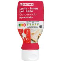 Leche condensada desnatada EROSKI, dosificador 450 g