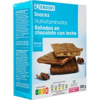 Snacks de chocolate-leche EROSKI, caja 200 g