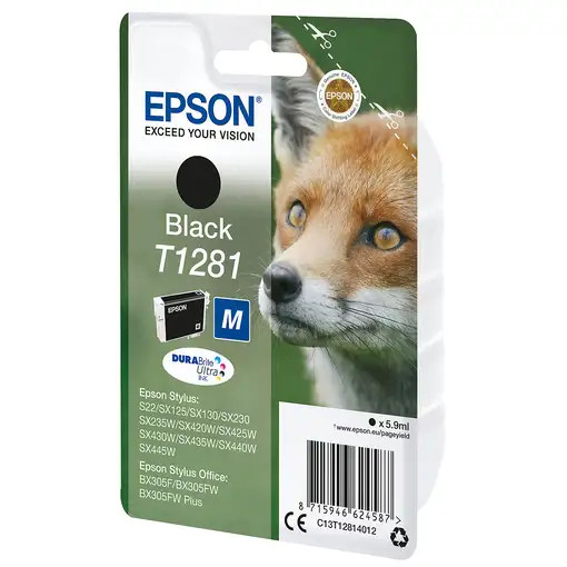 Cartucho de tinta original negro T1281 EPSON, 1 ud