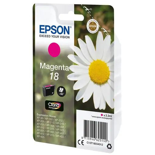 Cartucho de tinta original magenta T1803 EPSON, 1 ud