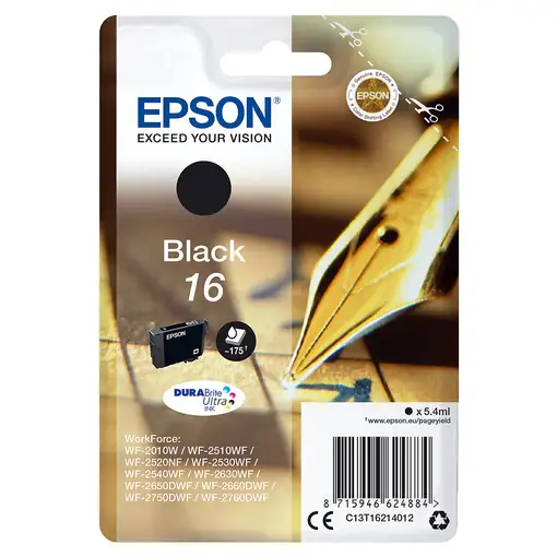 Cartucho de tinta original negro T1621 EPSON, 1 ud