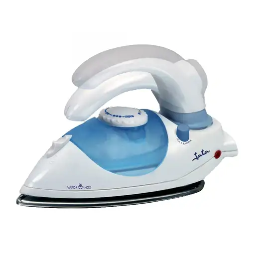 Plancha de vapor de viaje JATA PL357N. Suela de acero inoxidable. Mango abatible