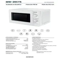Infiniton MW-1015 Blanco Encimera 20 L 700 W