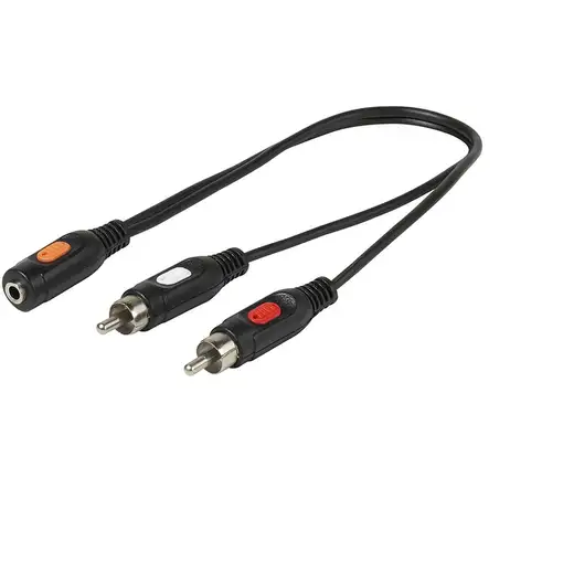 Vivanco 46/05 01 cable de audio 0,2 m 2x RCA 3,5 mm Negro