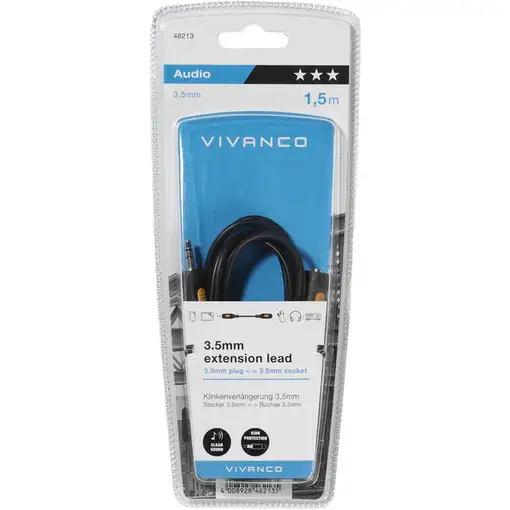 Vivanco 46056 cable de audio 2,5 m 3,5mm Negro, Amarillo