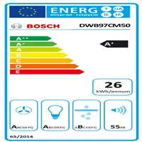 Bosch Serie 6 DWB97CM50 campana De pared Acero inoxidable A+ 430 m³/h