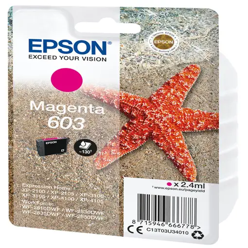 Cartucho de tinta original magenta 603 EPSON, 1 ud